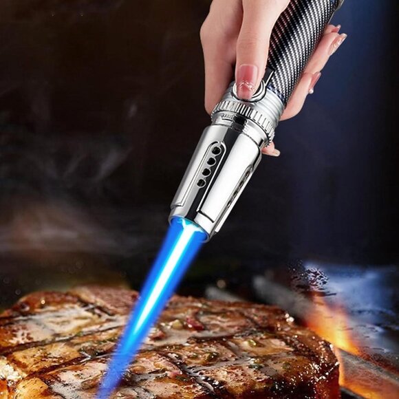 Butane Torch Lighter, Fire Dab Torch Lighters Butane Refillable, Windproof Blue - Picture 7 of 7